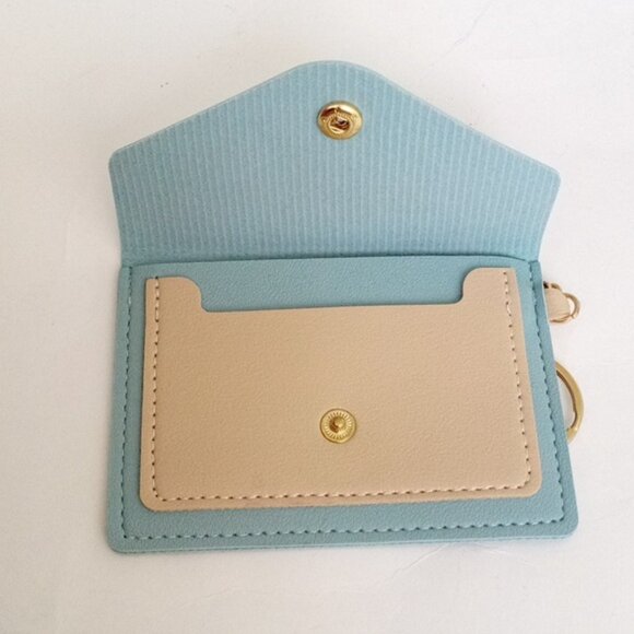 Unbranded Blue Cream Keychain Coin Purse NWOT - Picture 4 of 4